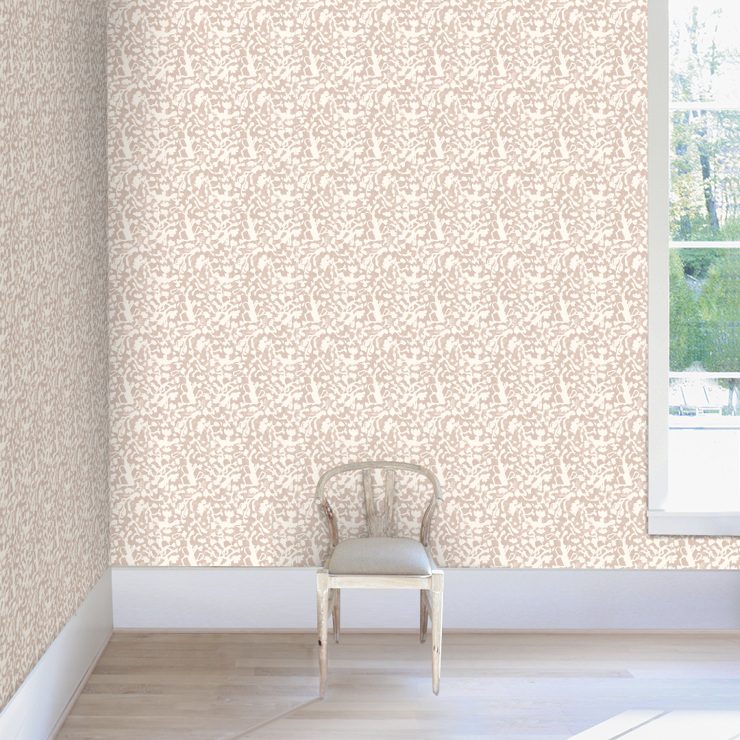 neutral wallpaper floral wallpaper block print wallpaper pattern wallpaper neutral wallpaper Angela Simeone wallpaper nashville artist 