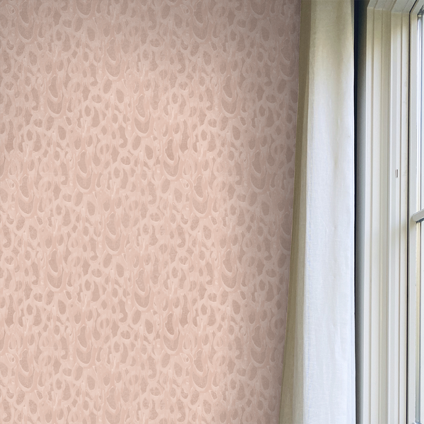 Warm White Lateral Link Wallpaper Pink Wallpapers Nashville artist Angela Simeone interiors interior design