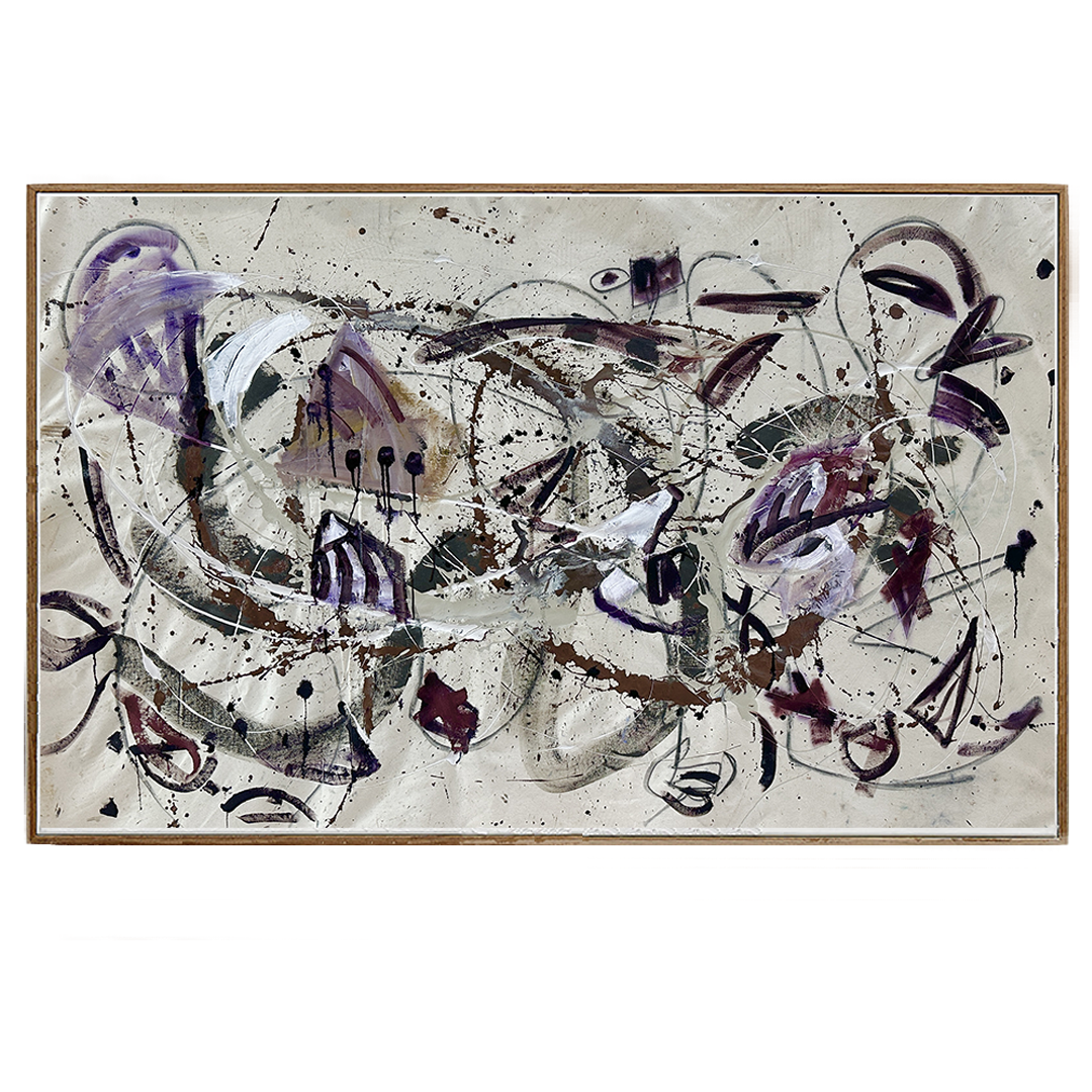 Aubergine Burgundy Grey Green  Canvas Painting