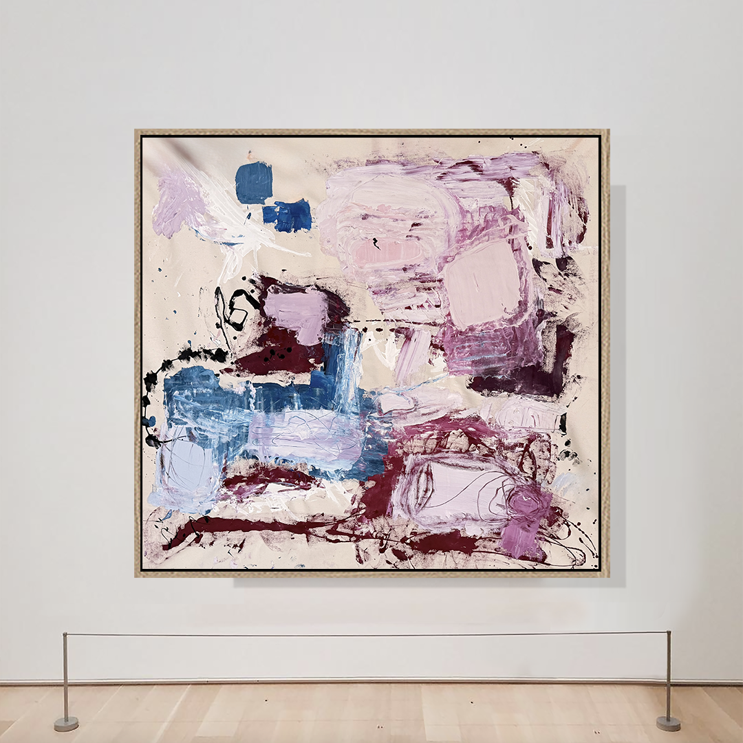 Magenta Deep Magenta Deep Cyan Abstract Oil Painting