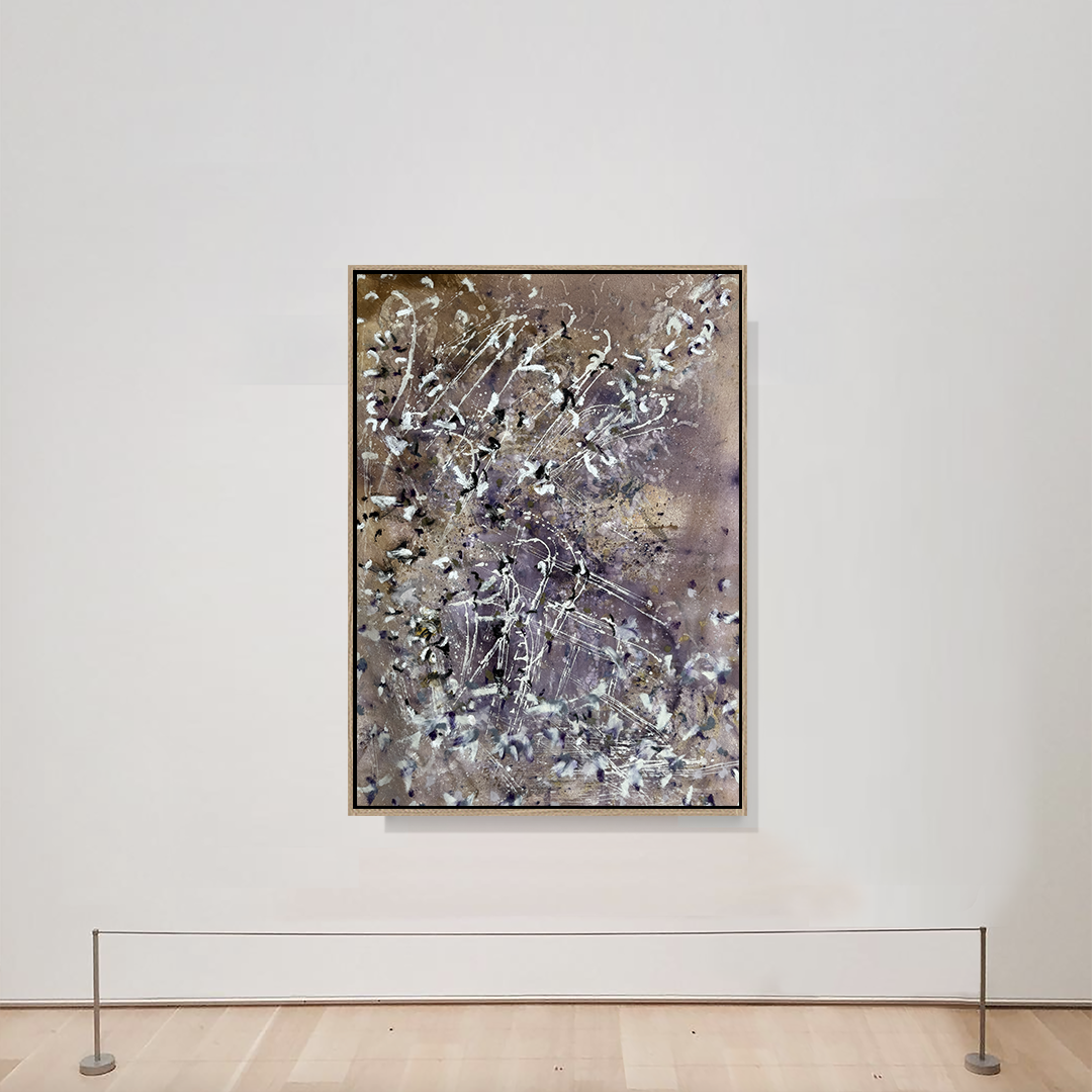 Purple Lavender Smoke and Coffee  Canvas Abstract Oil Painting
