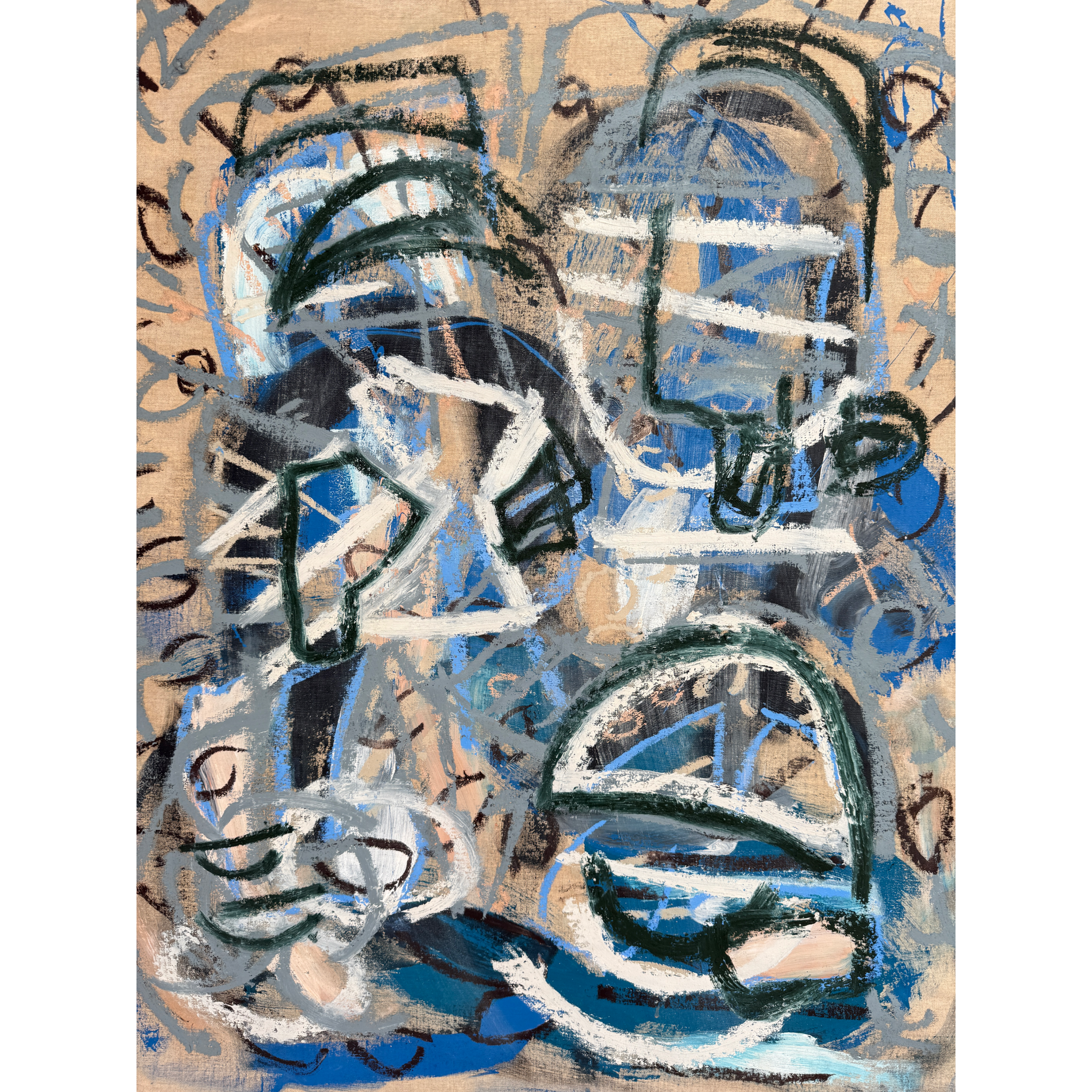 Royal Blue Grey White Black Brown Linen Canvas