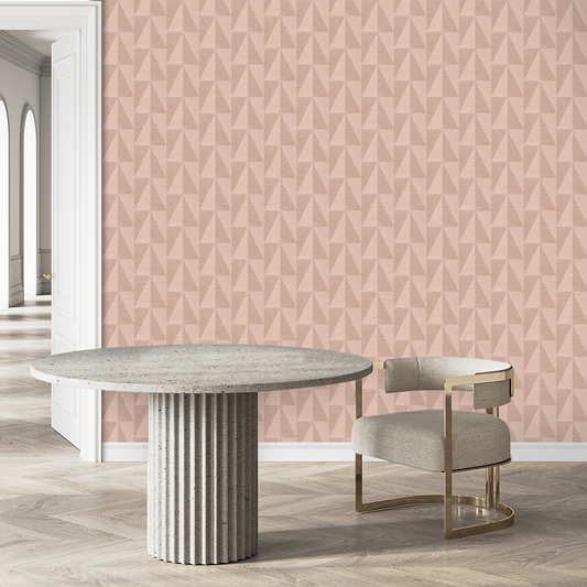Refined Wallpaper Pattern in Stone Blush by Nashville artist Angela Simeone geometric wallpaper pink wallpaper blush wallpaper