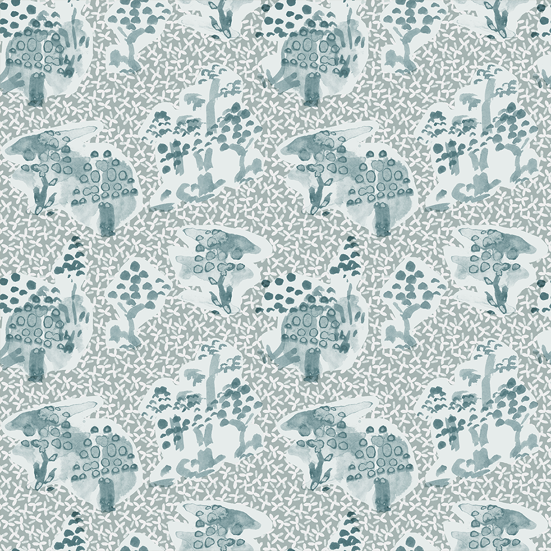 Toile Medium Sky Blue Wallpaper