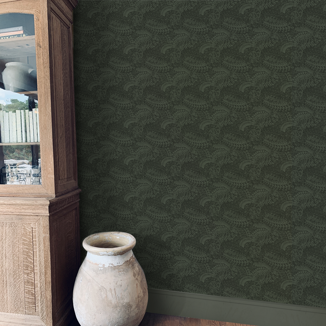 Embossed Evergreen Wallpaper