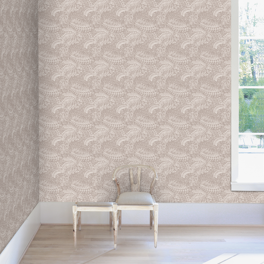 Embossed Wallpaper Patter Lilac Grey Color way