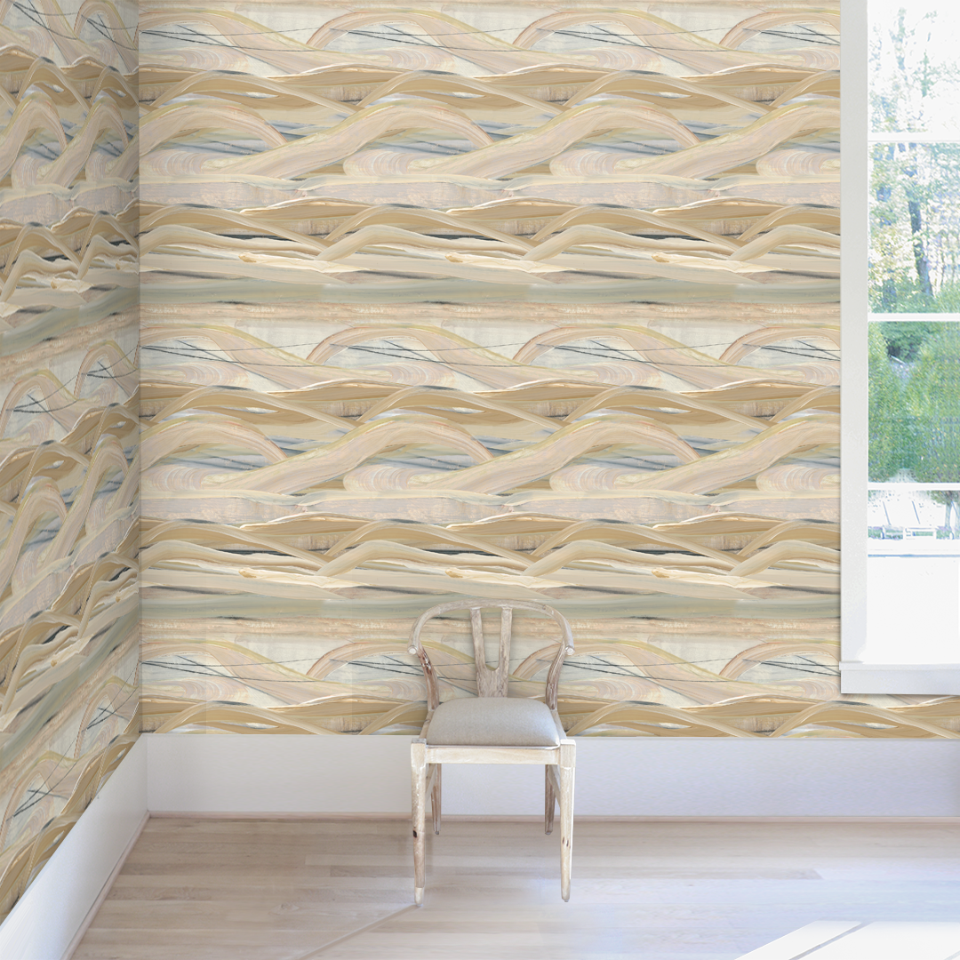 Undulating Caramel Wallpaper