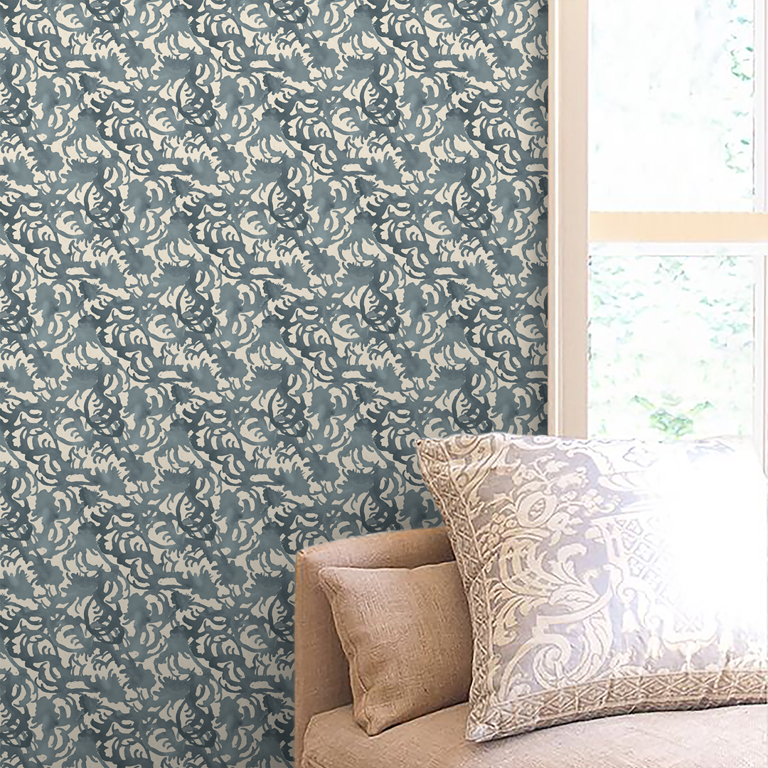 Flourish Storm Blue Small Scale Wallpaper