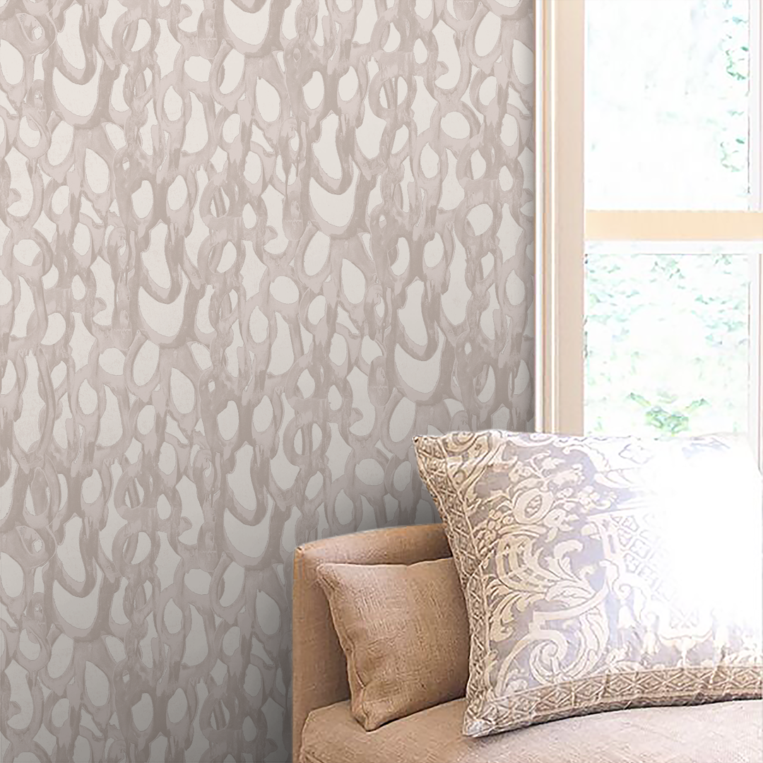 Lateral LInk Winter White Wallpaper Nashville Artist Angela Simeone Vinyl Wallpaper white wallpapers