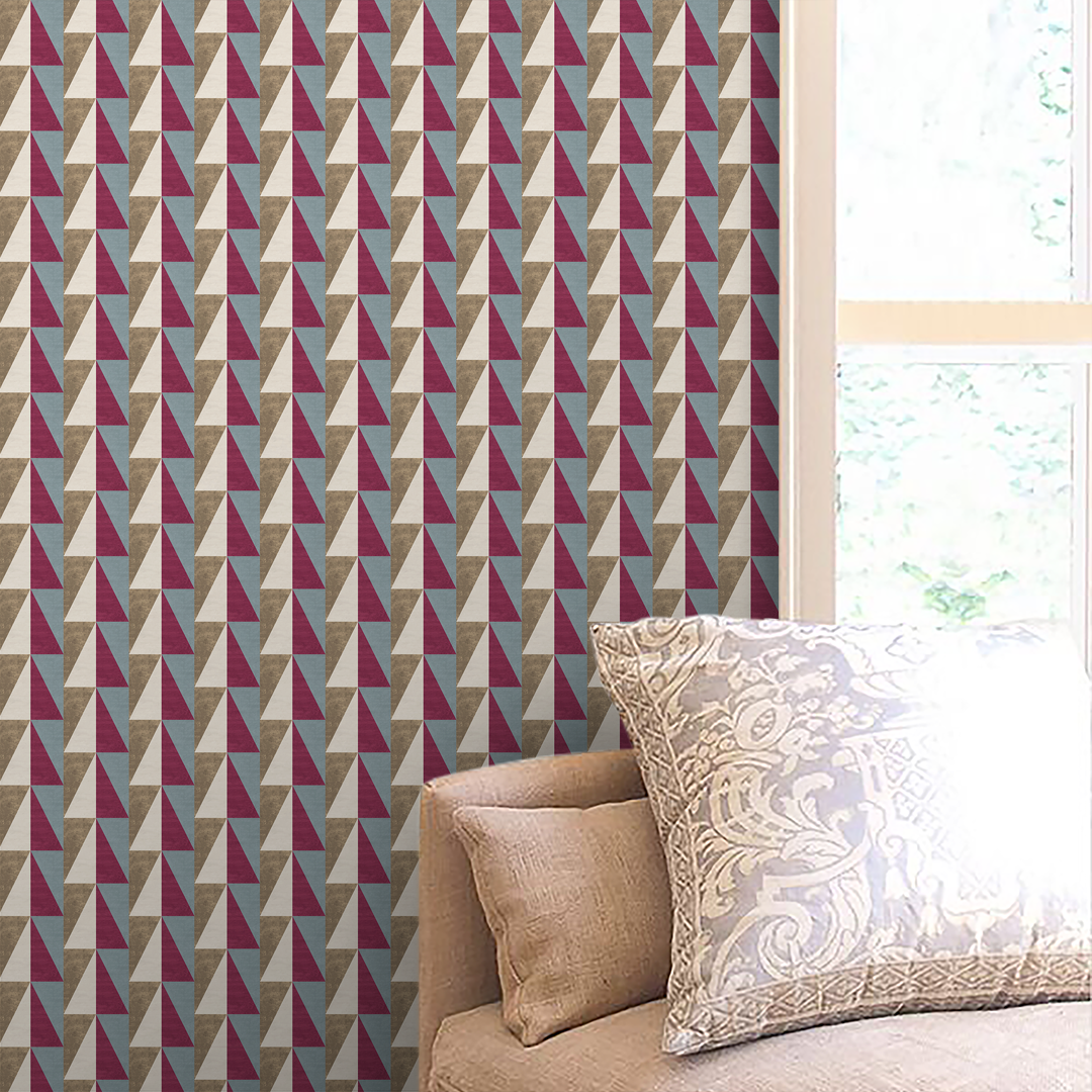Refined Olive Brown Magenta Medium Scale Wallpaper