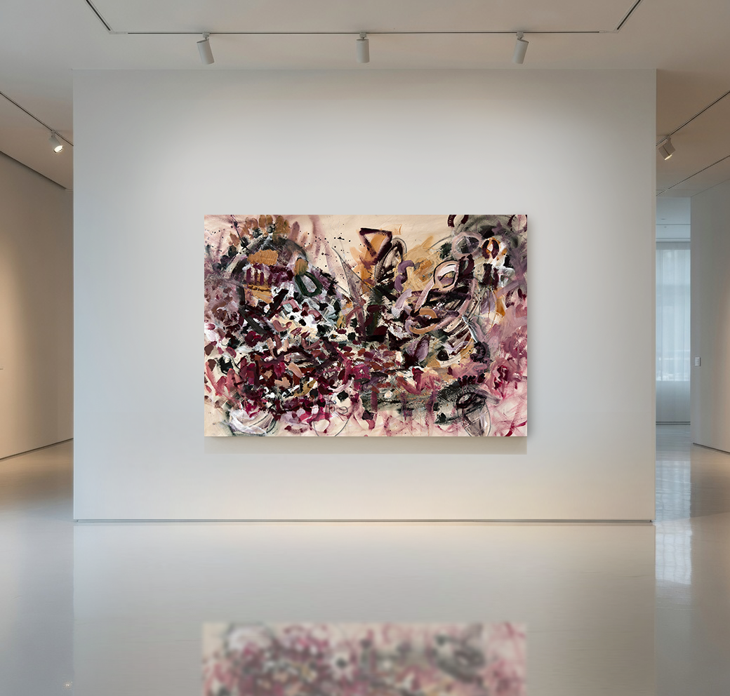 Aubergine Magenta Golden Abstraction