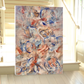 White Light Blue Grey Peach Rust Floral 2 Painting