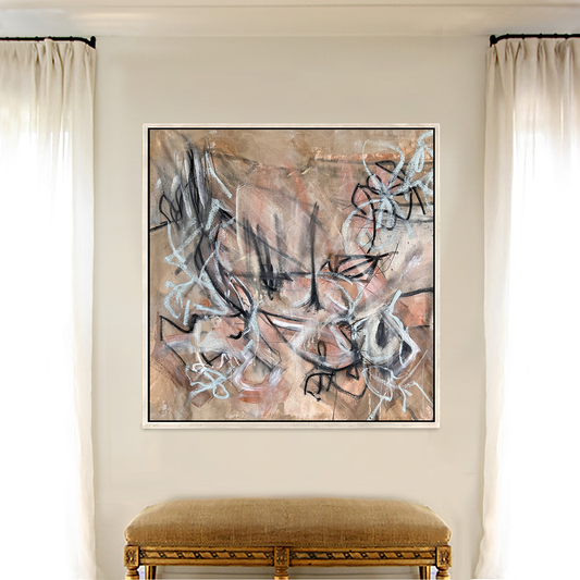 Sandstone Charcoal Rose Gold Canvas 1 Painting
