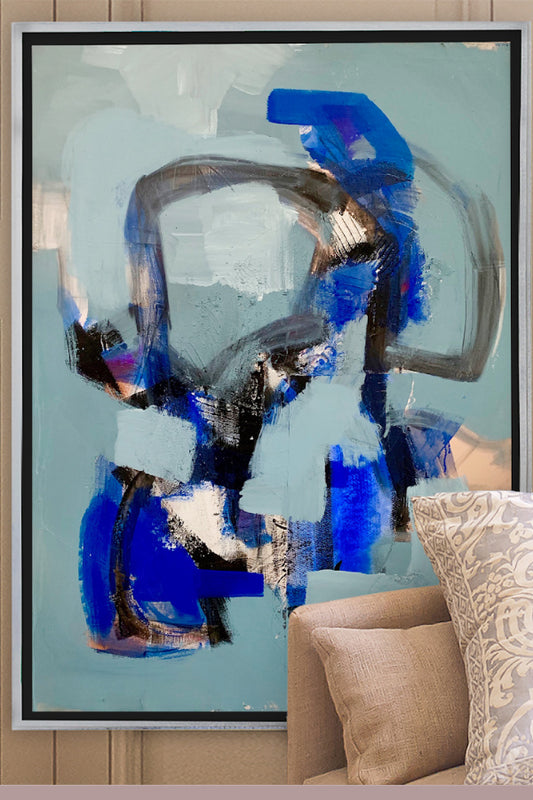 Original abstract art by Nashville artist Angela Simeone painting interiors interior design