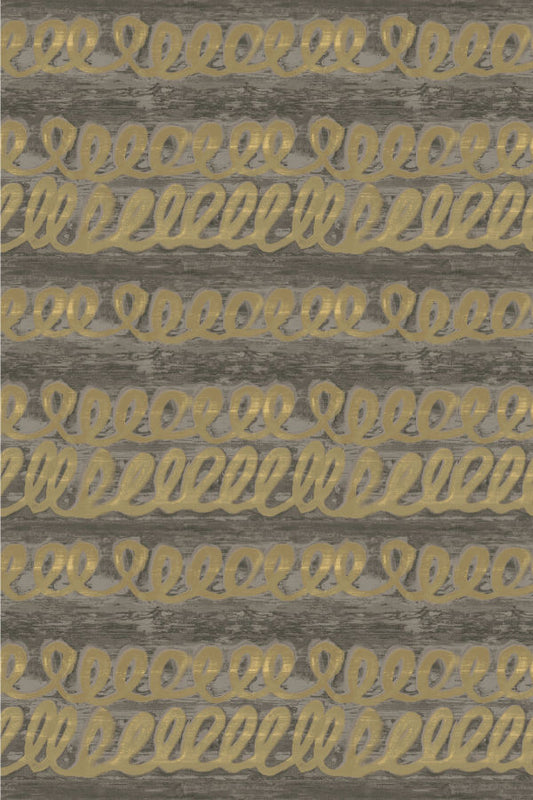 Mosaic Lichen Brown Small Scale Wallpaper – Angela Simeone