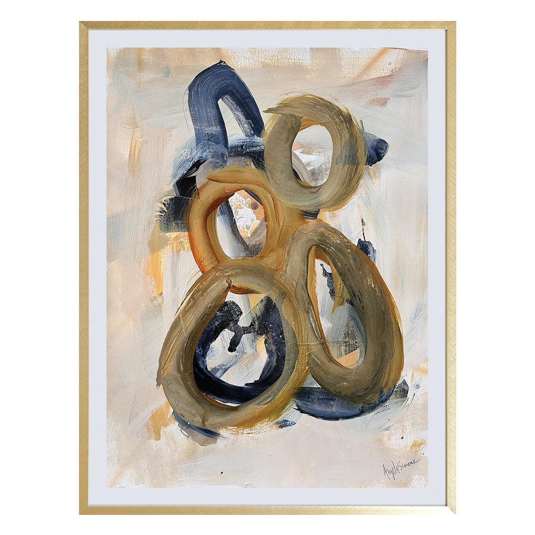 gold tan grey warm white Angela Simeone abstract painting on watercolor paper brown olive green army green black gold abstract painting original art frame nashville artist nashville painter nashville art