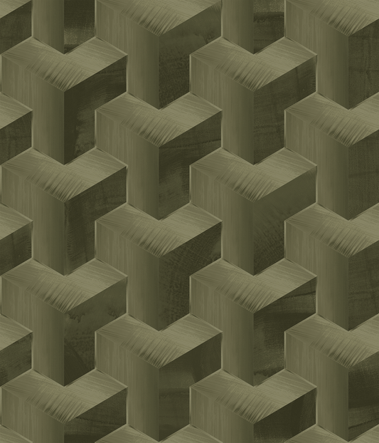 Angela Simeone Nashville artist green wallpaper geometric wallpaper 