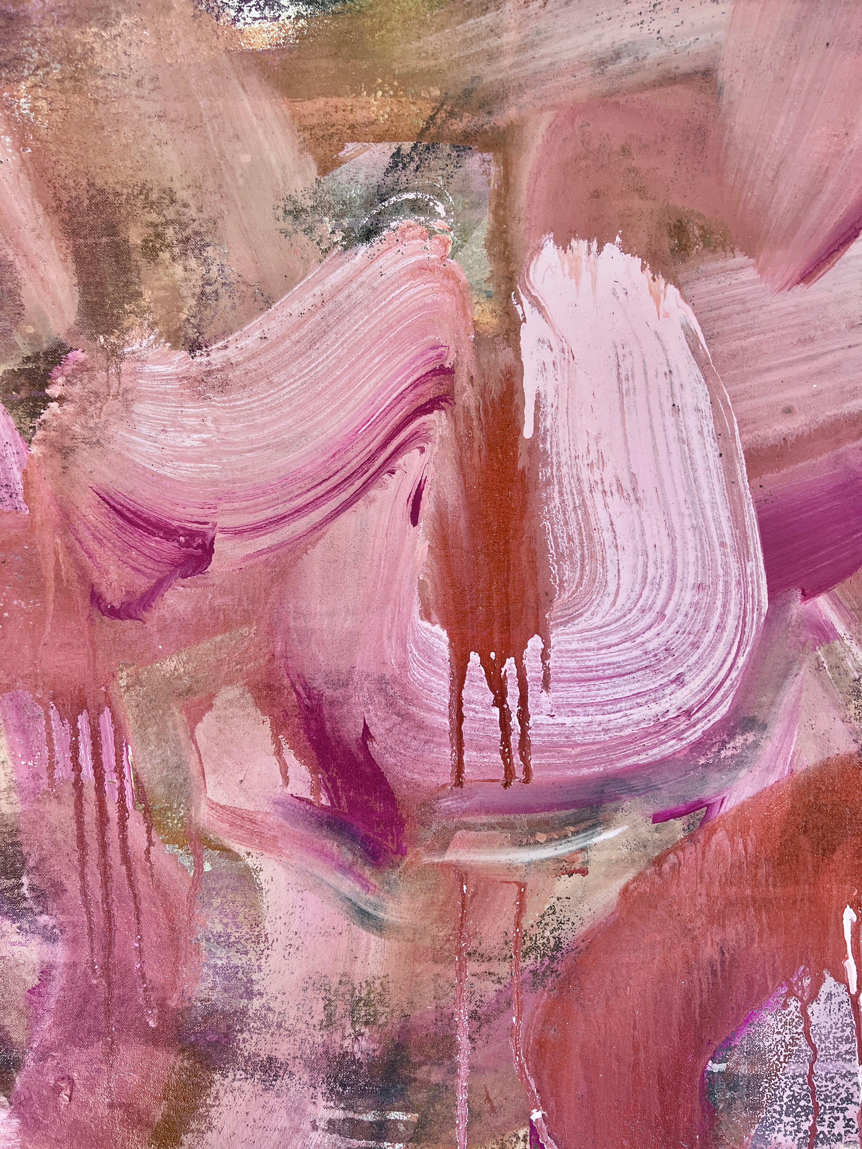 Copper Deep Pink Light Pink Painting Angela Simeone