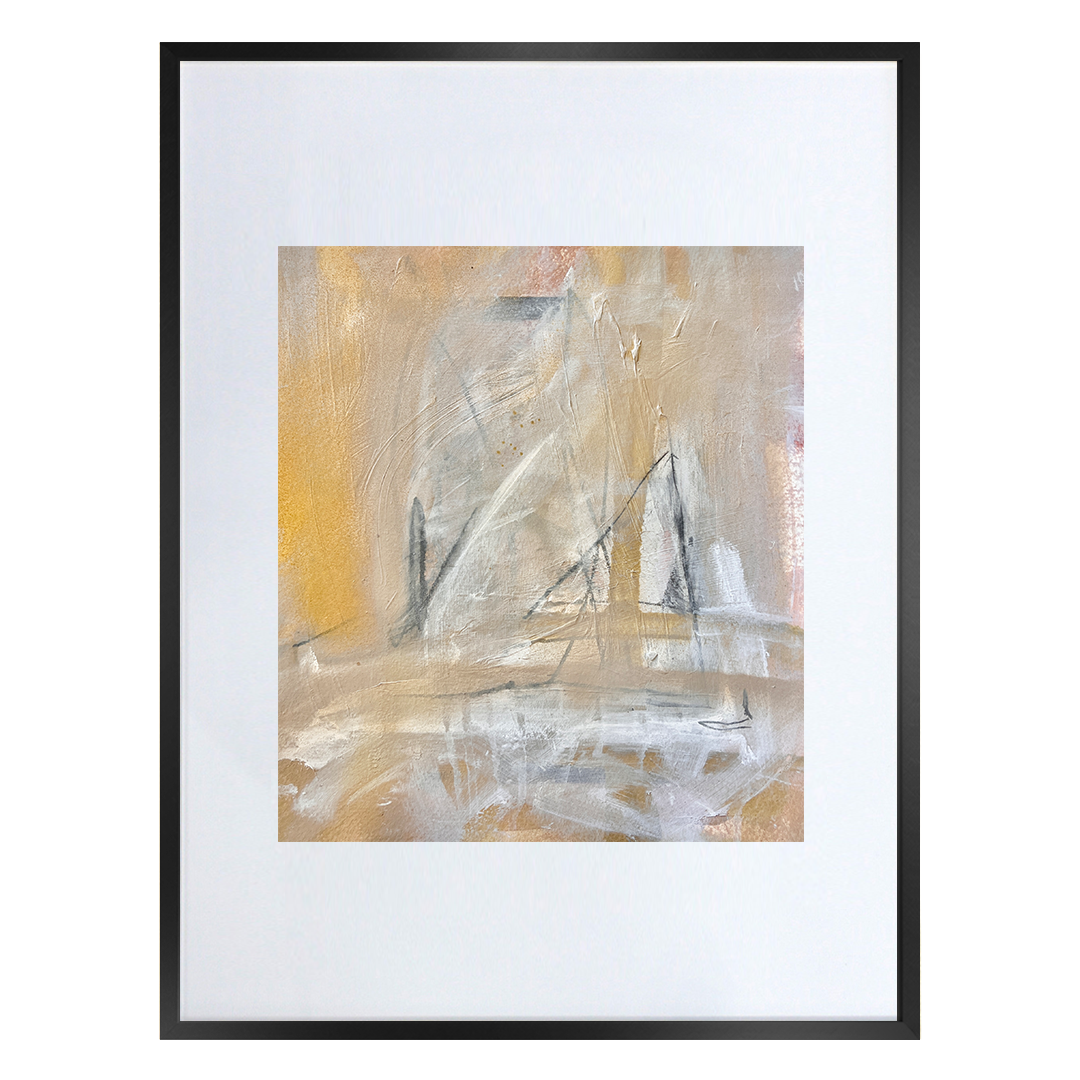 Antique Gold and Charcoal 1 Paper Painting