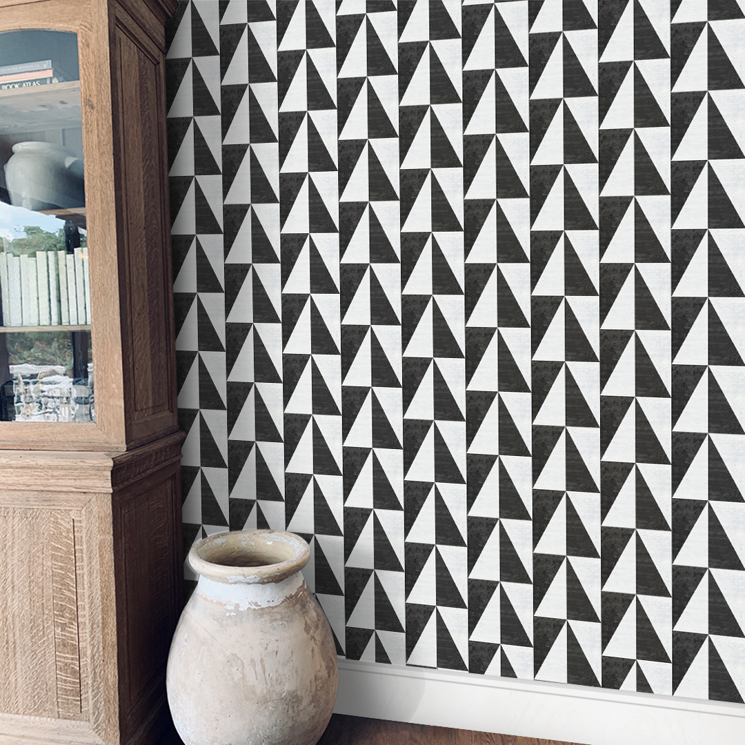 Black and White Wallpaper Blue Wallpaper Periwinkle Wallpaper Geometric wallpaper Angela Simeone artist nashville wallpaper wallpapers neutral wallpaper nude wallpaper pink wallpaper pattern wallpaper patterns colorful wallpaper color interiors interior design interior designer commercial interiors commercial interior design commercial projects residential interiors residential interior design