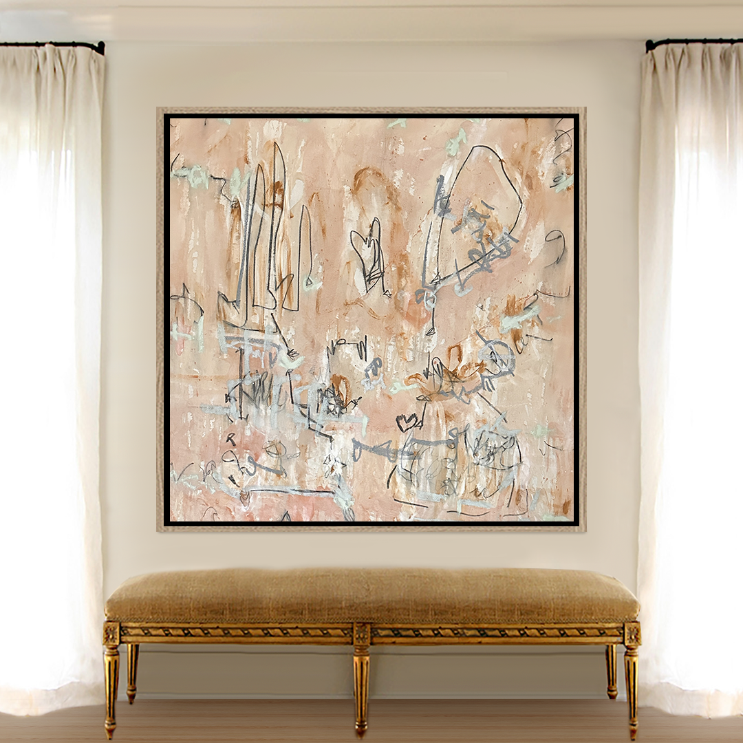 Neutral Abstract Painting Tan Original Painting Nashville Artist Angela Simeone 