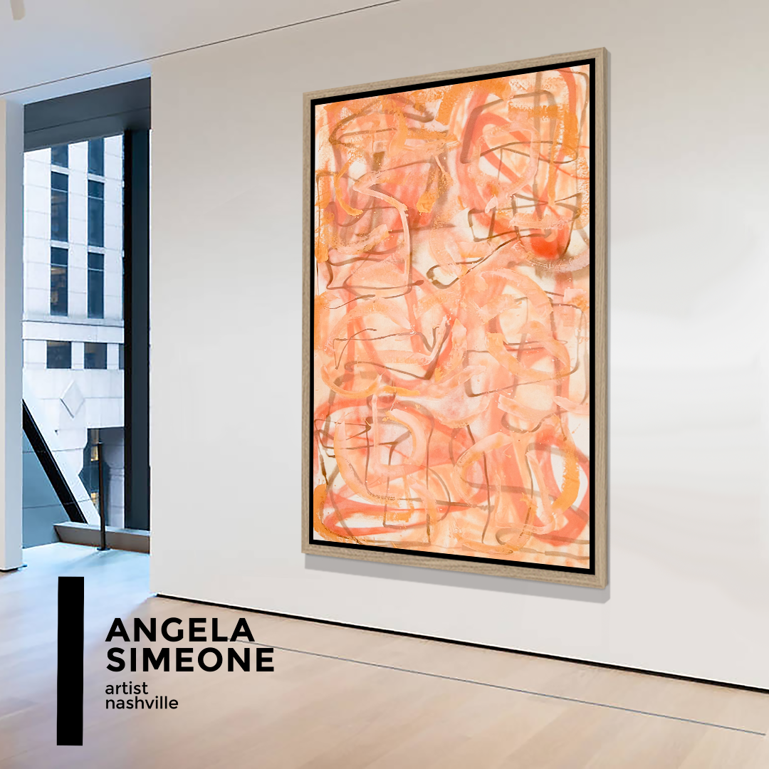 Angela Simeone abstract art painting artist Nashville interiors interior design designer wallpaper wallpapers nashville artist art scandinavian bohemian traditional transitional contemporary modern design interiors